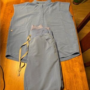 Figs scrub set XS ceil blue